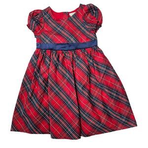 Max Studio Kids Holiday Red and Blue Plaid Dress with Bow Size 7